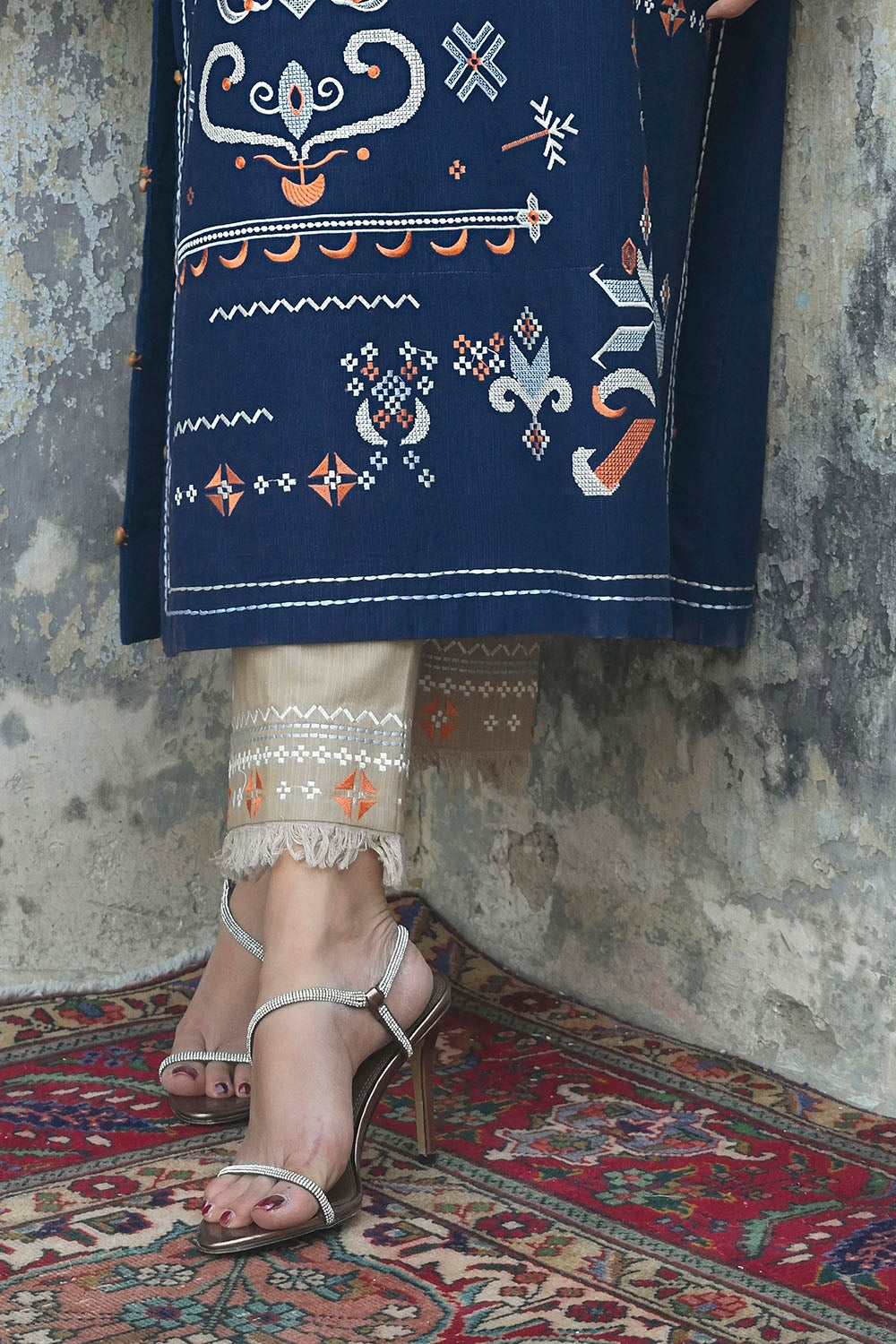 2 Piece Embroidered Khaddar Suit