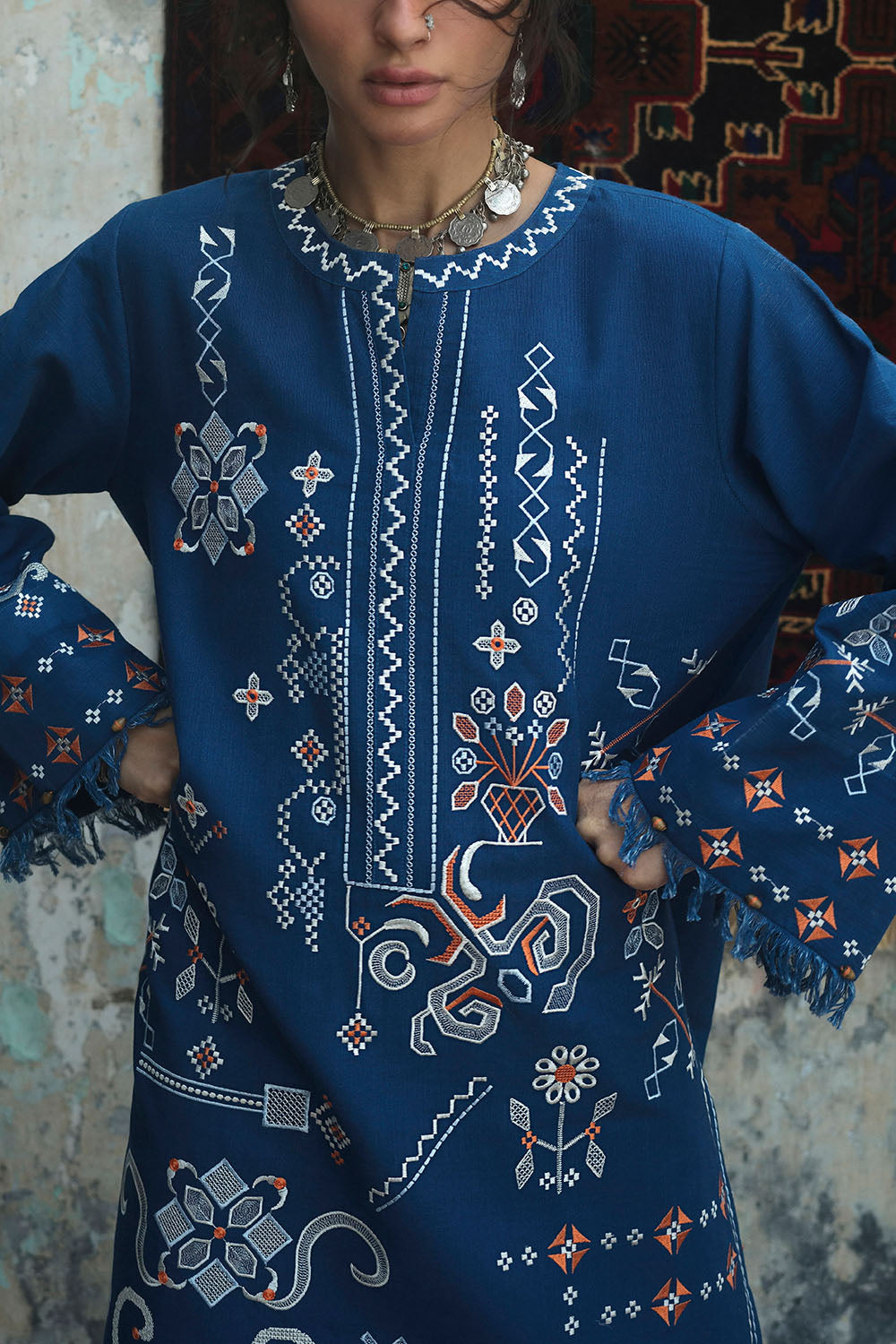 2 Piece Embroidered Khaddar Suit