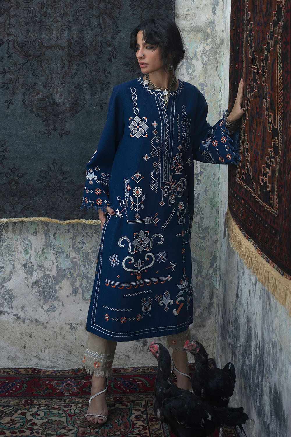 2 Piece Embroidered Khaddar Suit