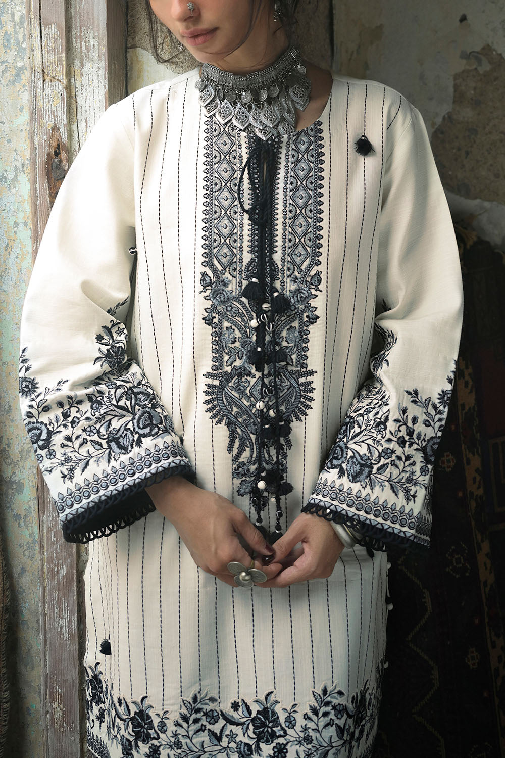 2 Piece Embroidered Khaddar Suit