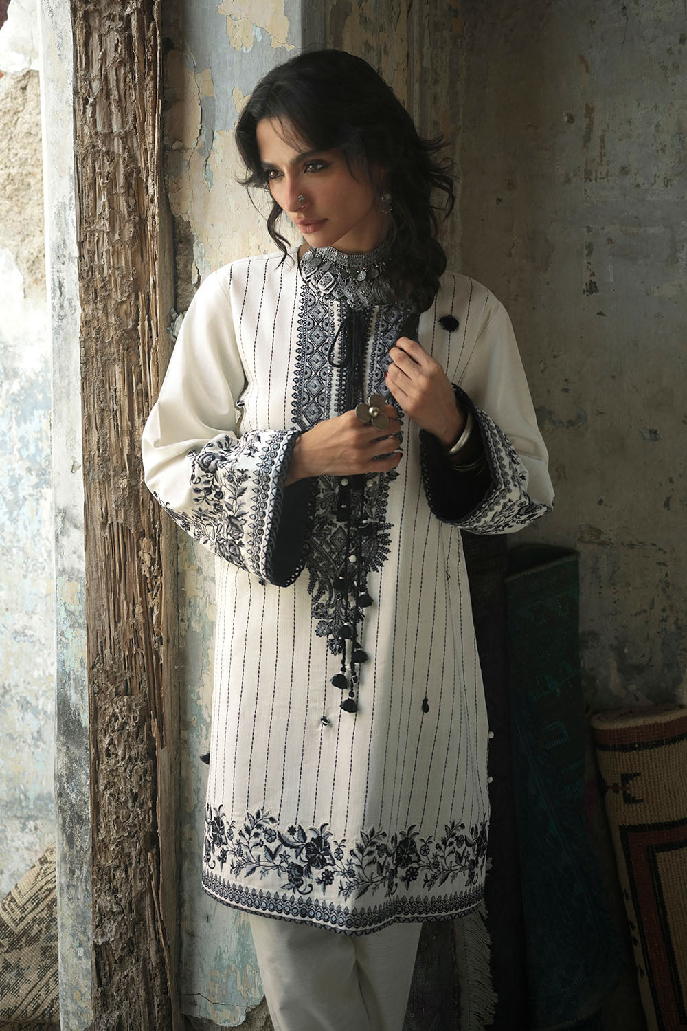 2 Piece Embroidered Khaddar Suit