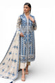 3 Piece Embroidered Lawn Suit with Embroidered Borders