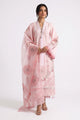 3 Piece Embroidered Lawn Suit with Borders and Embroidered Organza Dupatta