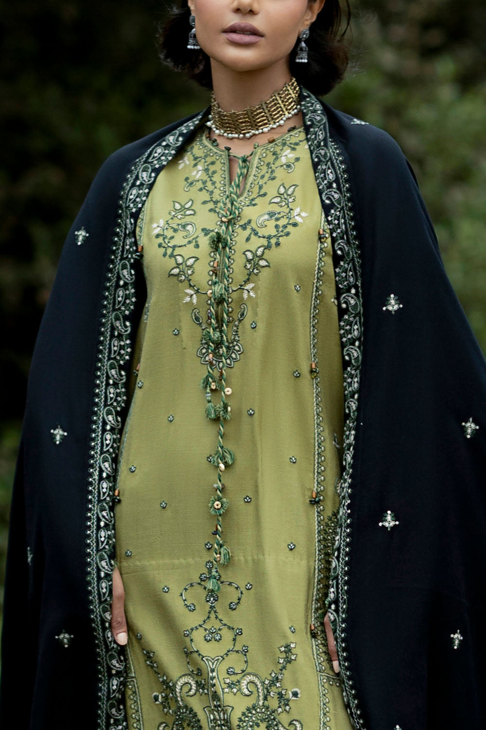 3 Piece Embroidered Pashmina Suit with Embroidered Pashmina Dupatta