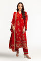 3 Piece Embroidered Raw Silk Suit with Lace and Dupatta