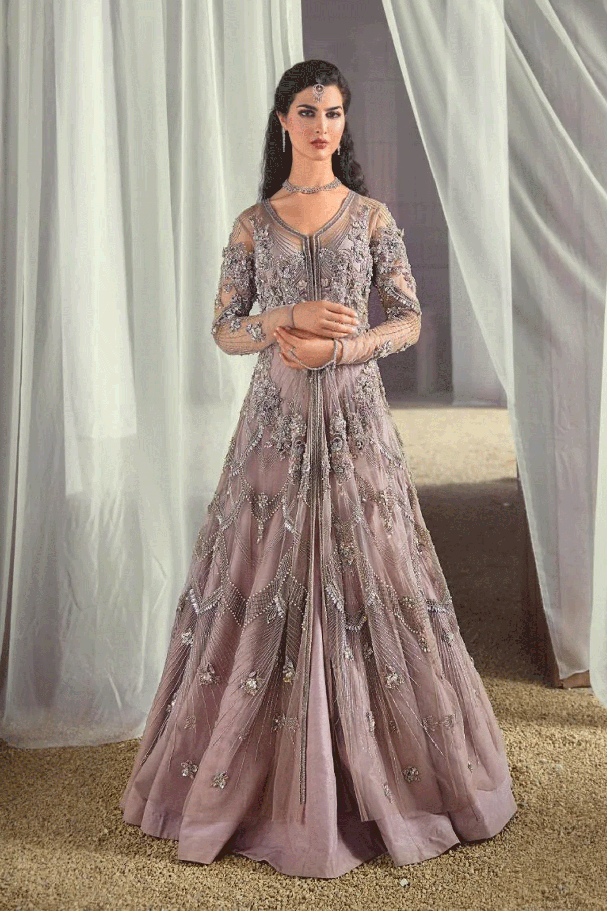 3 PIECE EMBROIDERED RAW SILK SUIT (LUXURY-PRET)