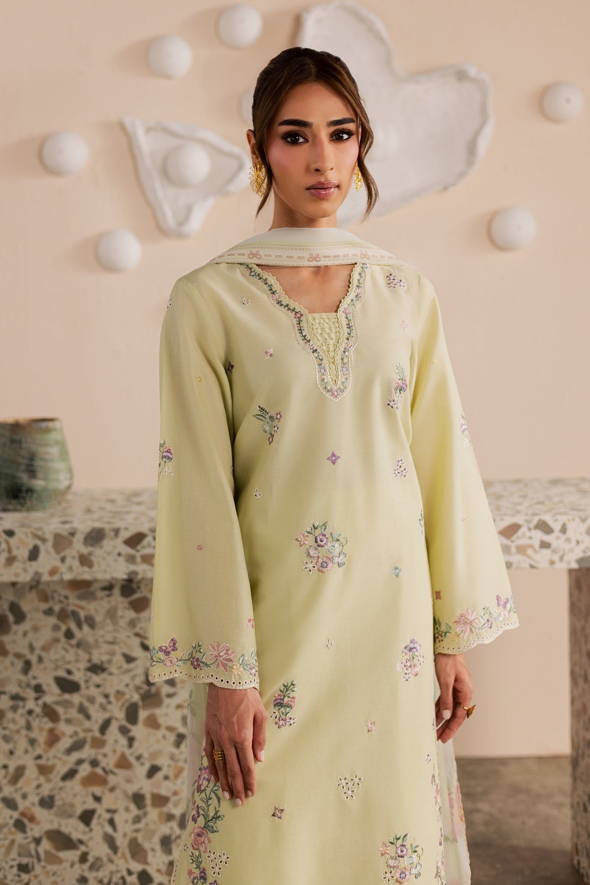 Eris 3Pc - Embroidered Lawn Dress