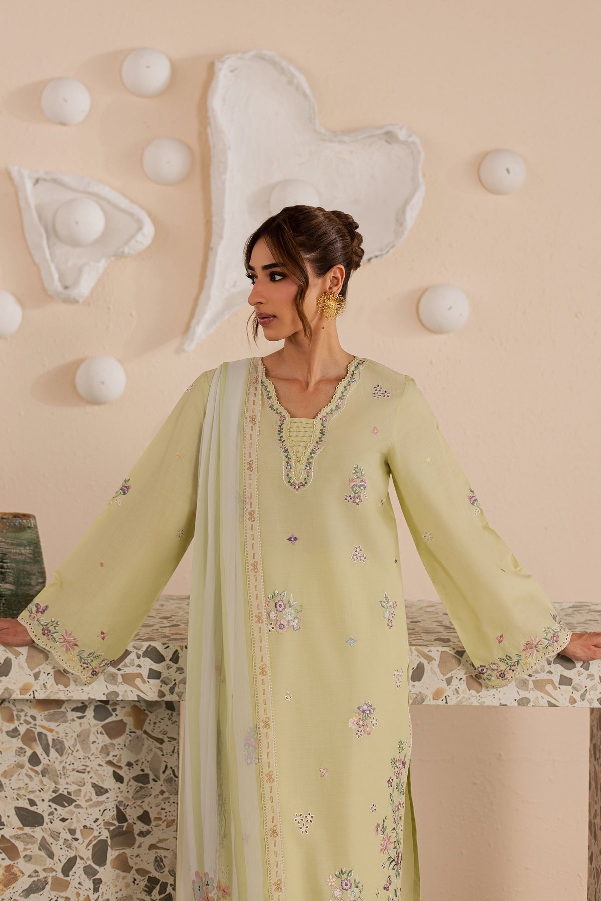 Eris 3Pc - Embroidered Lawn Dress