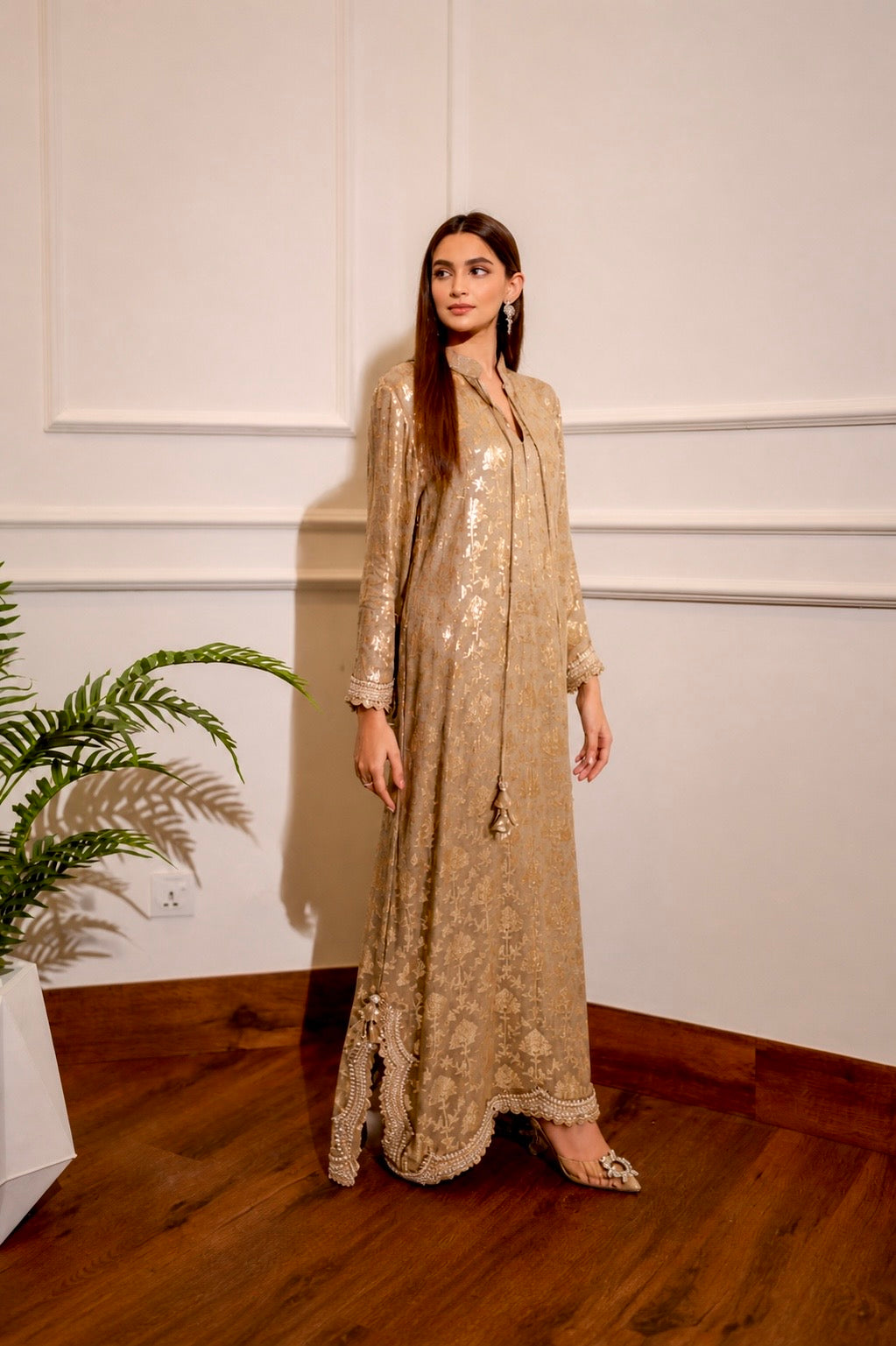 Euphoria Gold Kaftan by Alizay Saad