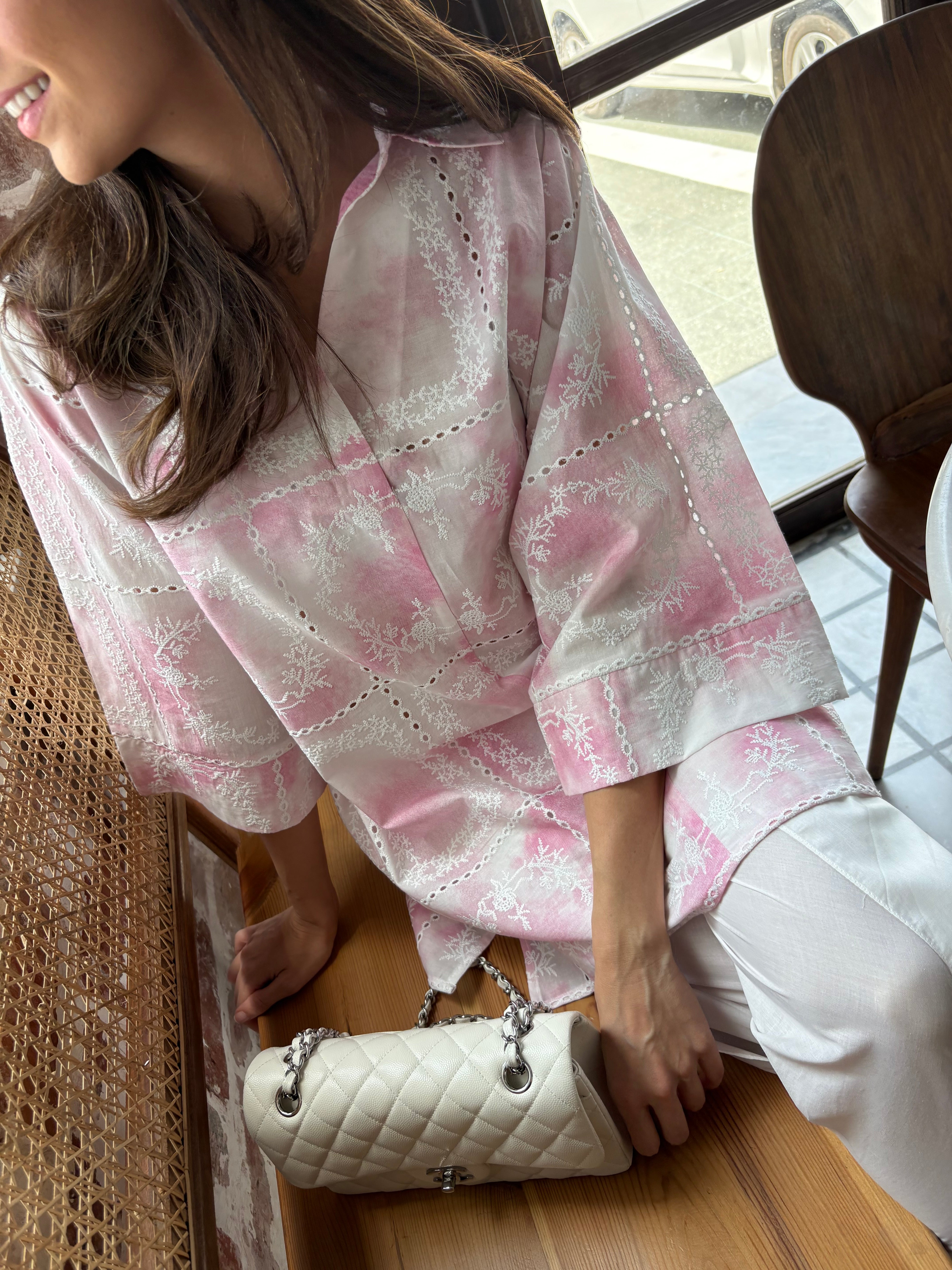 Pink Tie & Dye Chikankari Toby (RTS)