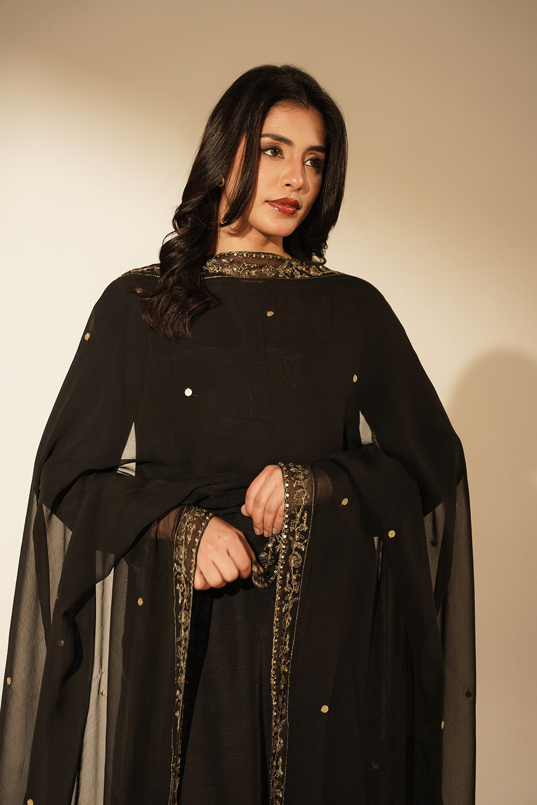 1 Piece Chiffon Embroidered Dupattas/Stoles (FD0082)