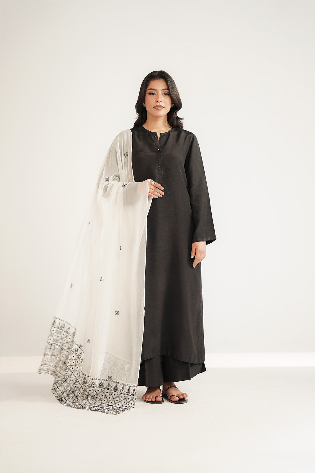 1 Piece Chiffon Embroidered Dupatta (FD0087)