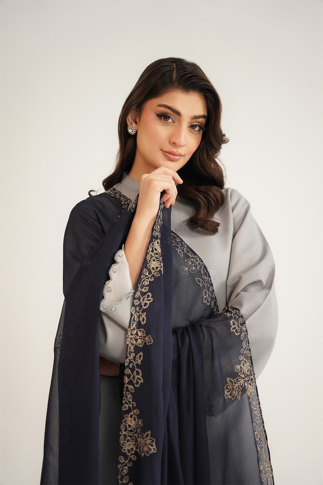 1 Piece Chiffon Embroidered Dupatta (FD0088)