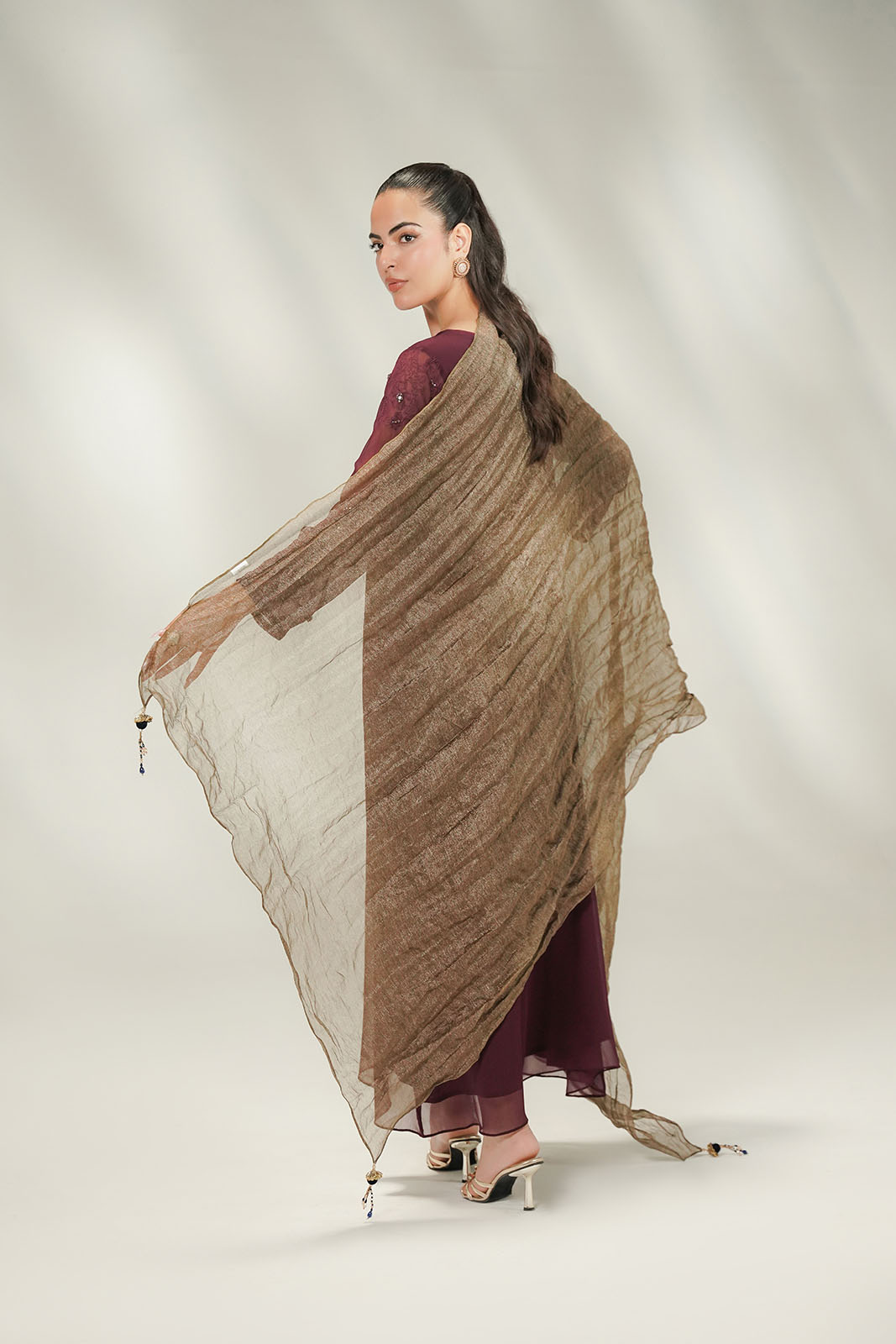 1 Piece Tissue Zari Embroidered Dupatta (FD0148)
