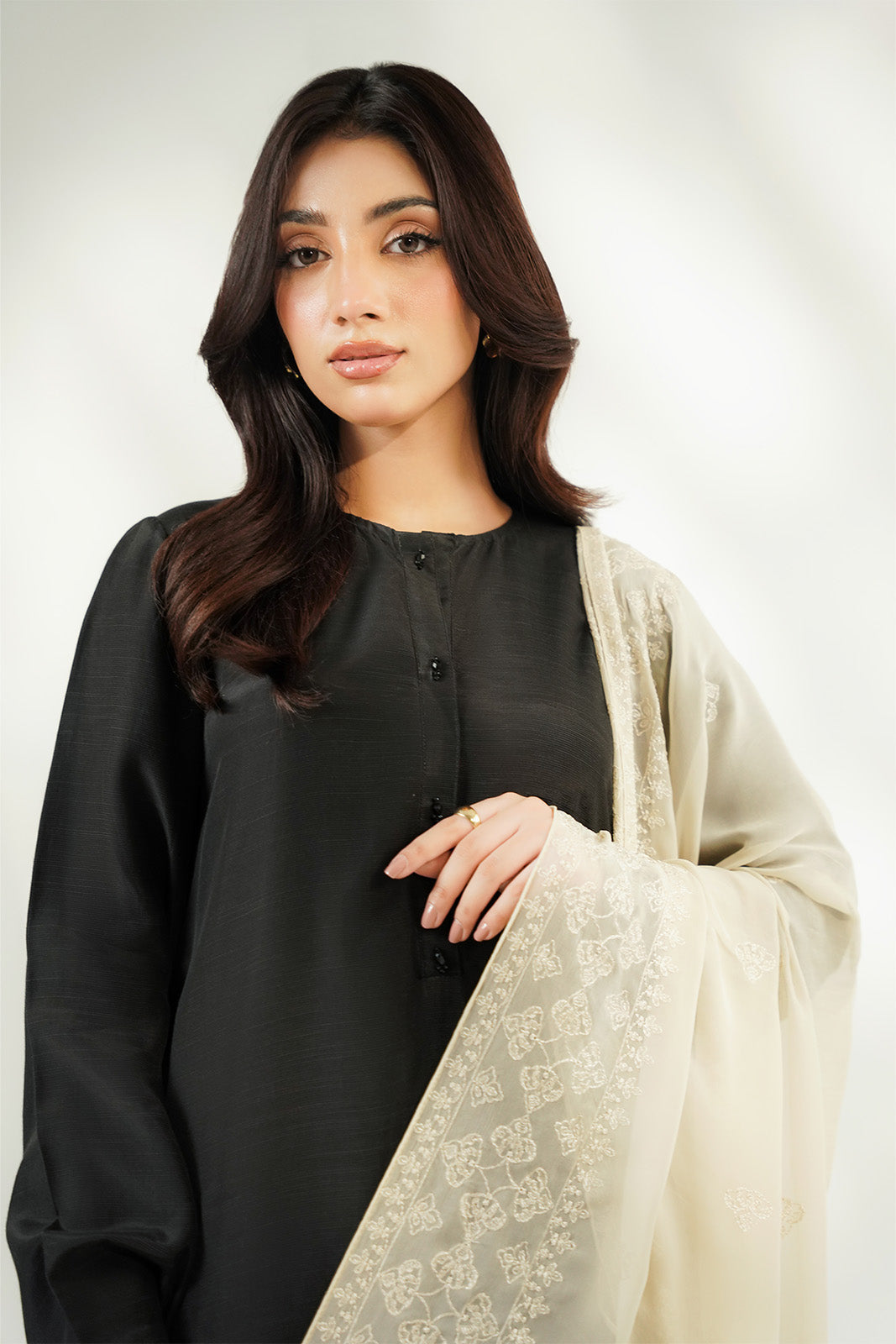 1 Piece Chiffon Embroidered Dupatta (FD0151)