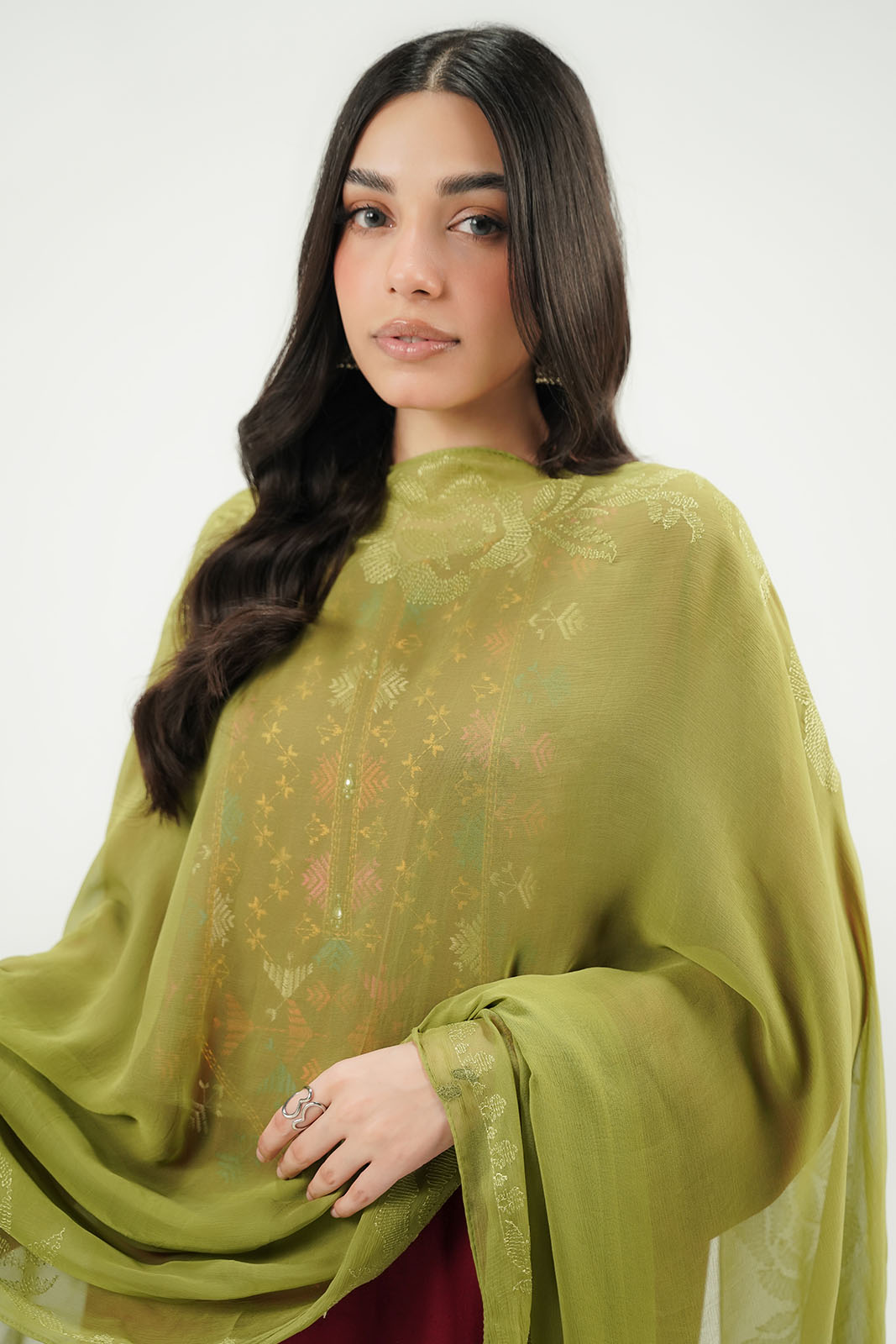 1 Piece Chiffon Embroidered Dupatta (FD0155)