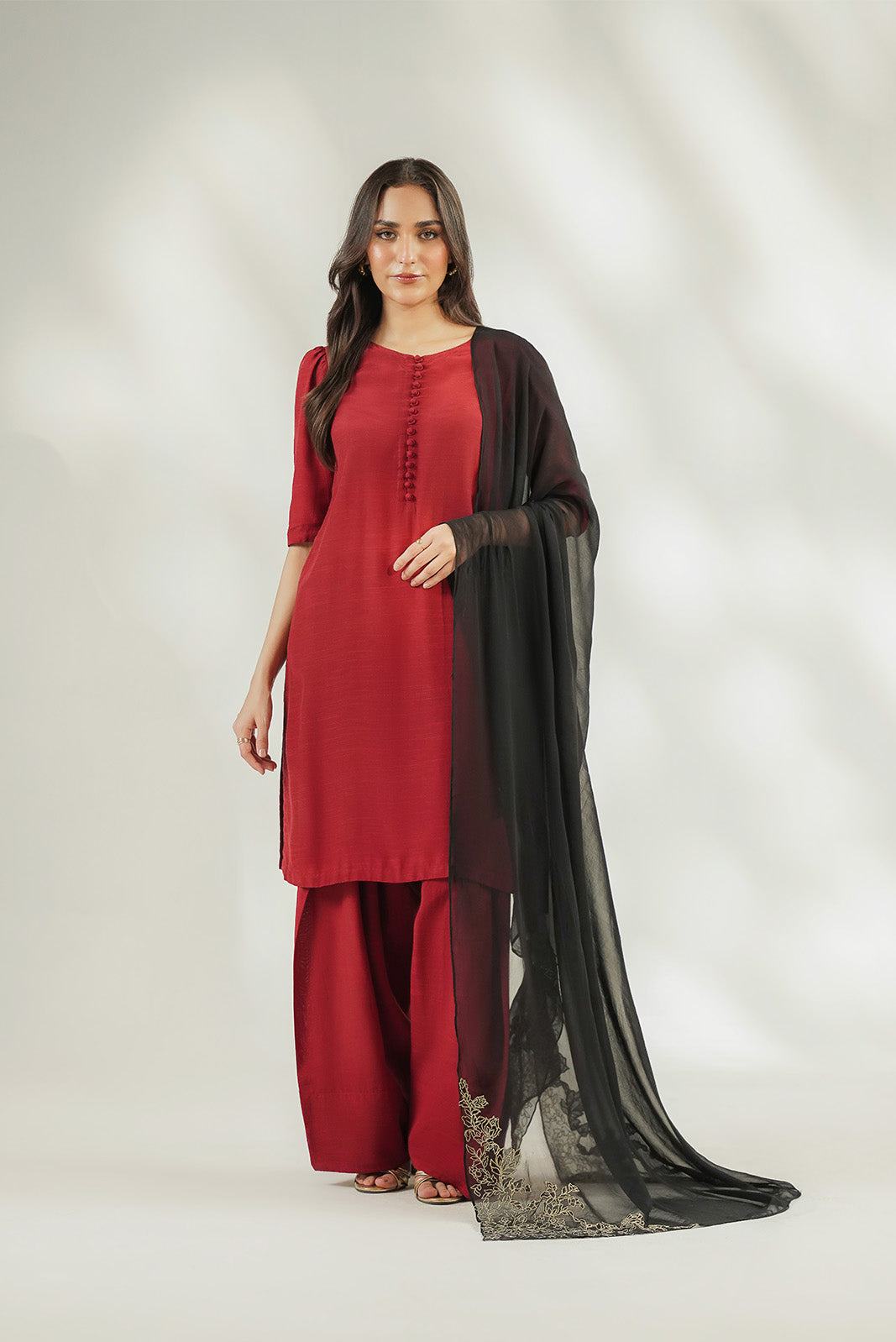 1 Piece Chiffon Embroidered Dupatta (FD0157)