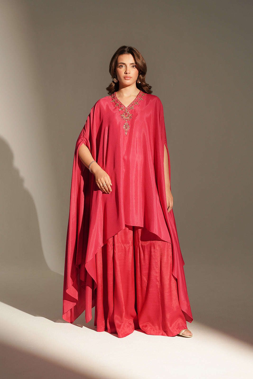2 Piece Raw Silk Embroidered Suit (FL0163)