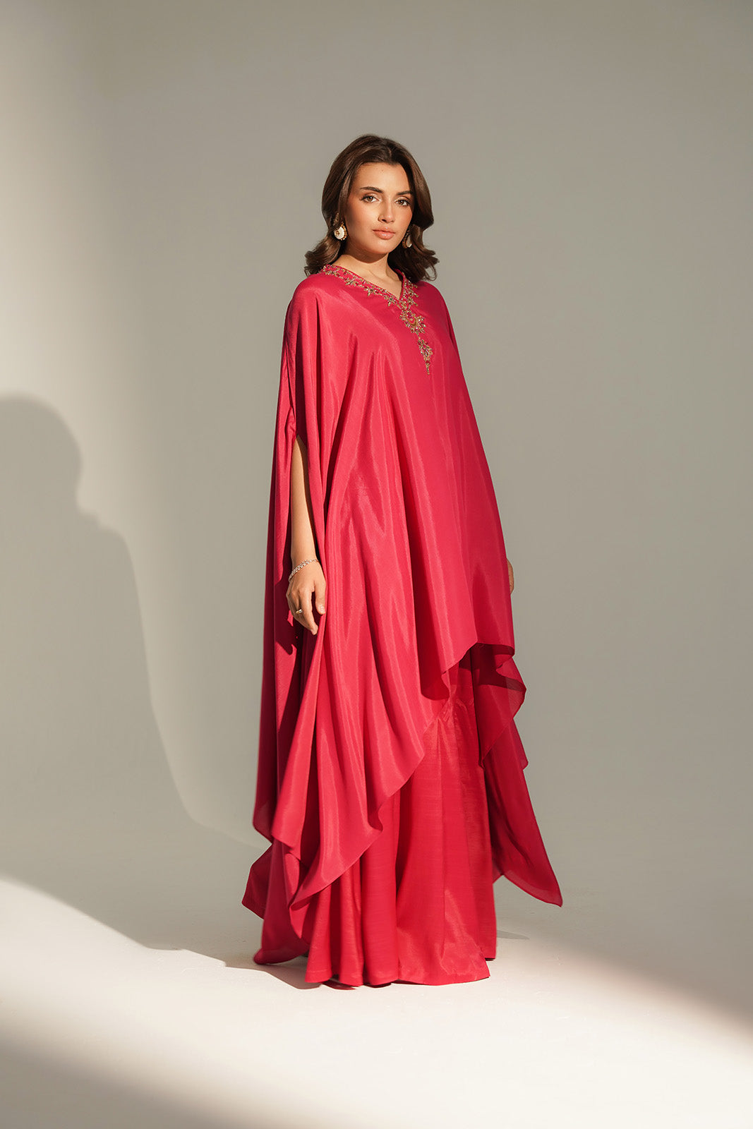 2 Piece Raw Silk Embroidered Suit (FL0163)