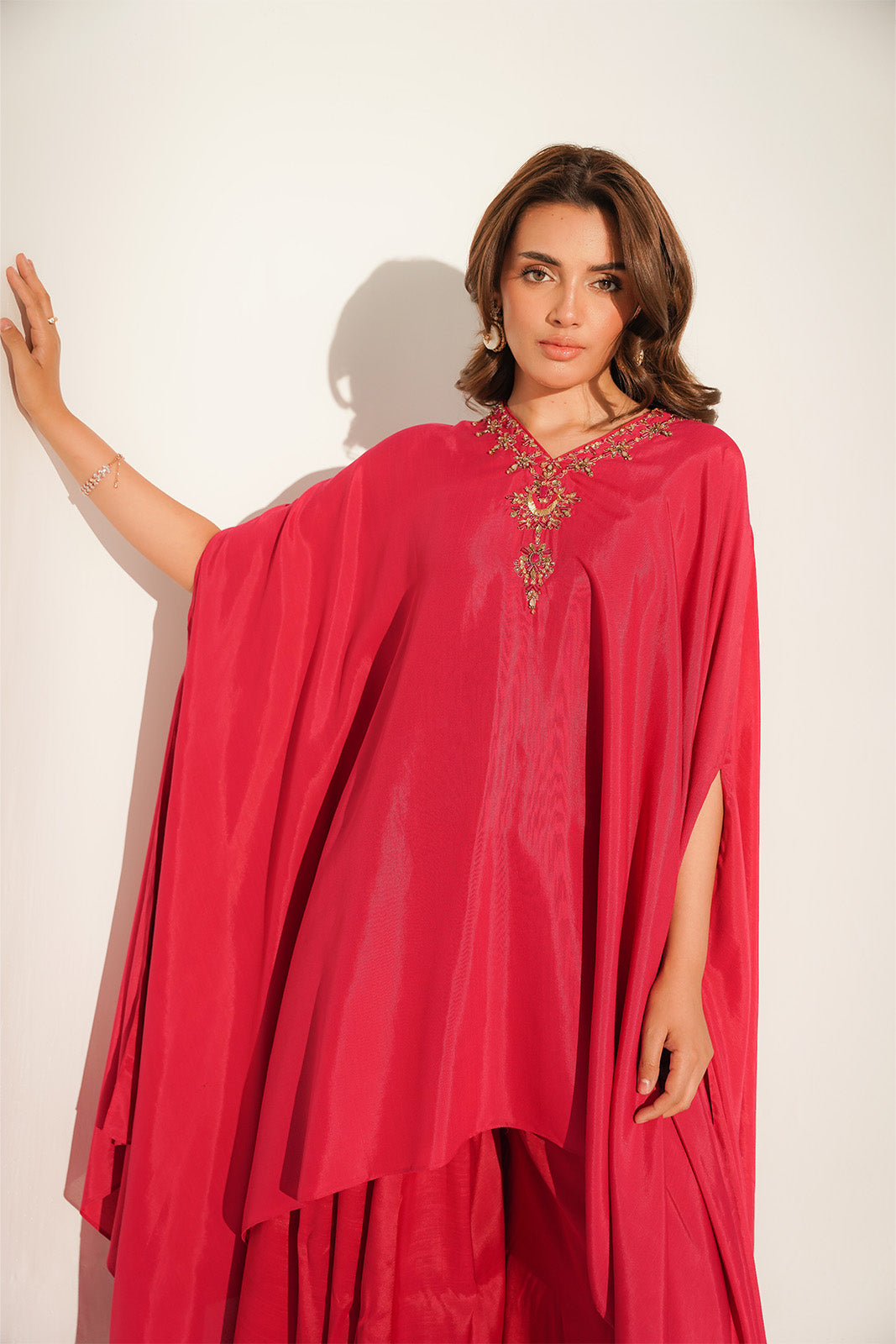 2 Piece Raw Silk Embroidered Suit (FL0163)