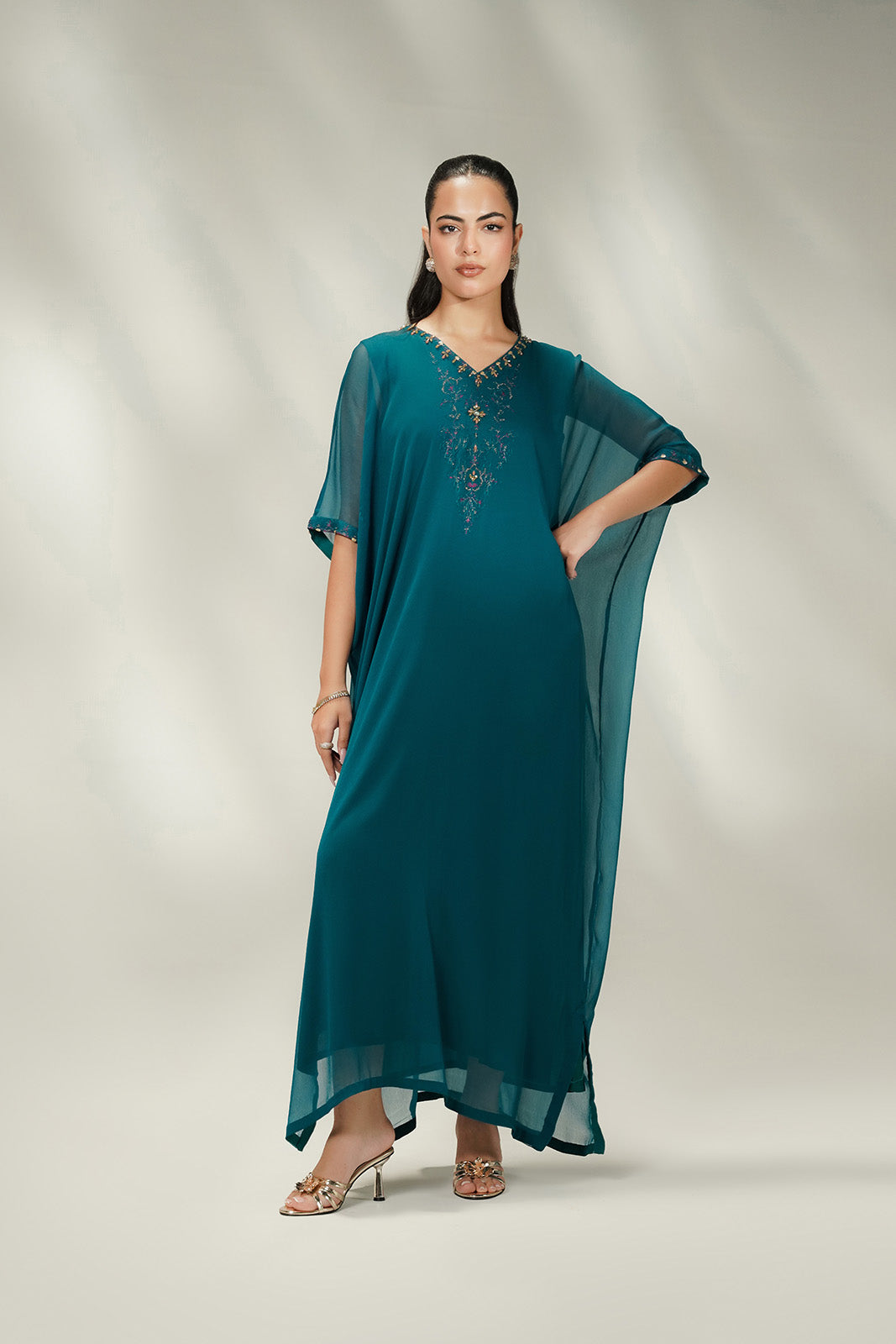 1 Piece Chiffon Embroidered Suit (FL0241)