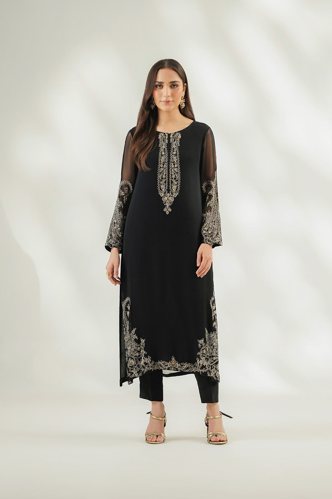 1 Piece Chiffon Embroidered Suit (FL0242)