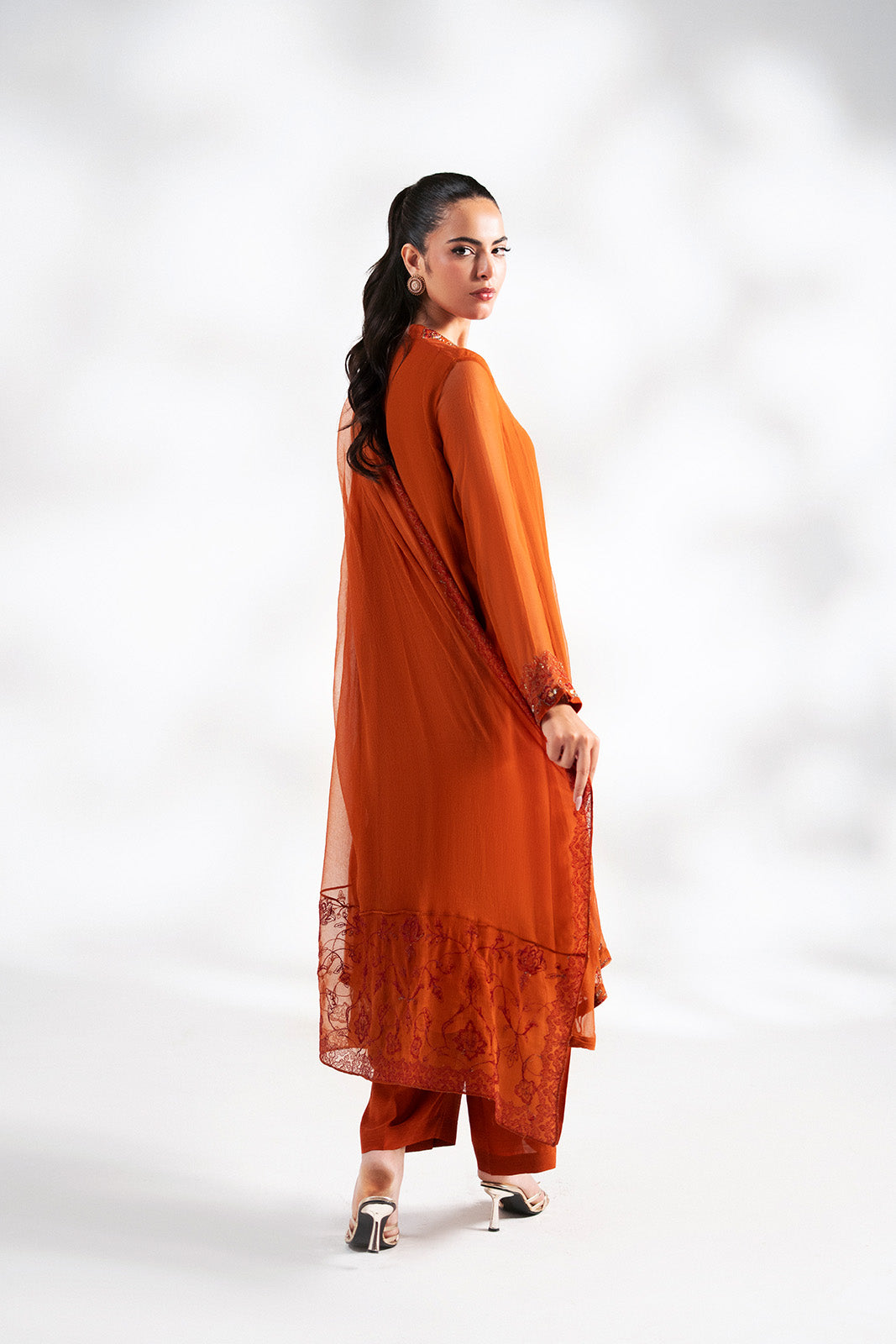 3 Piece Chiffon Embroidered Suit (FL0248)