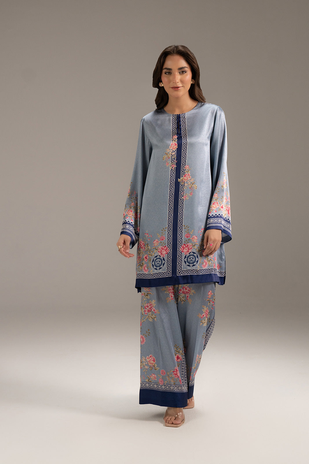 2 Piece Printed Shamoze Slik Solid Suit (FS0130)