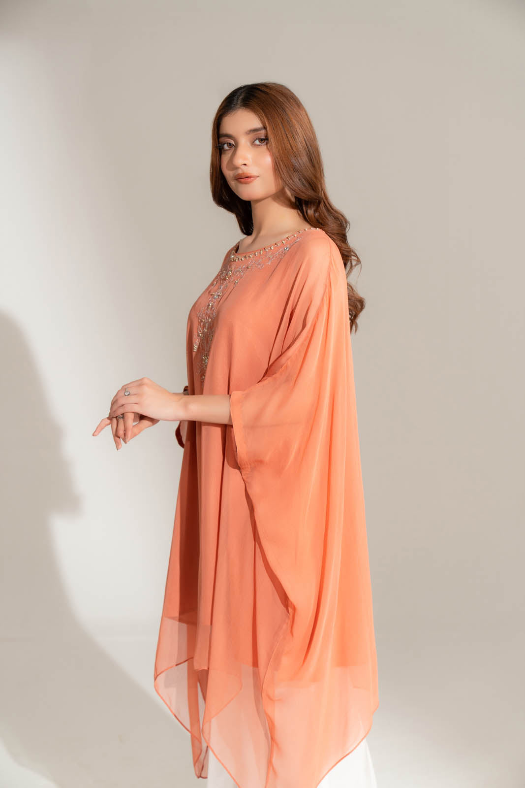 1 Piece Chiffon Embroidered Kaftan (FS0138)
