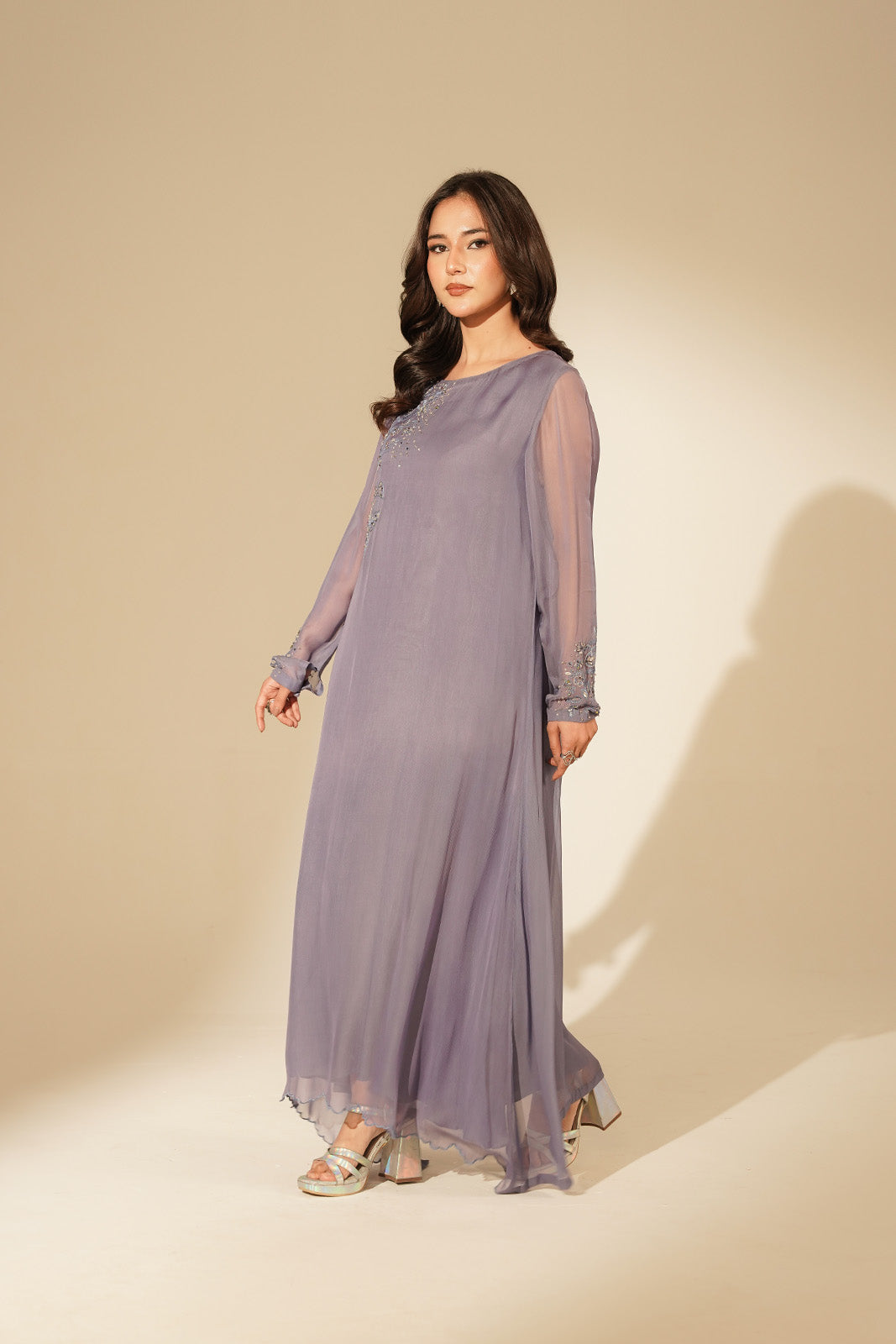 1 Piece Chiffon Embroidered Dress (FS0139)