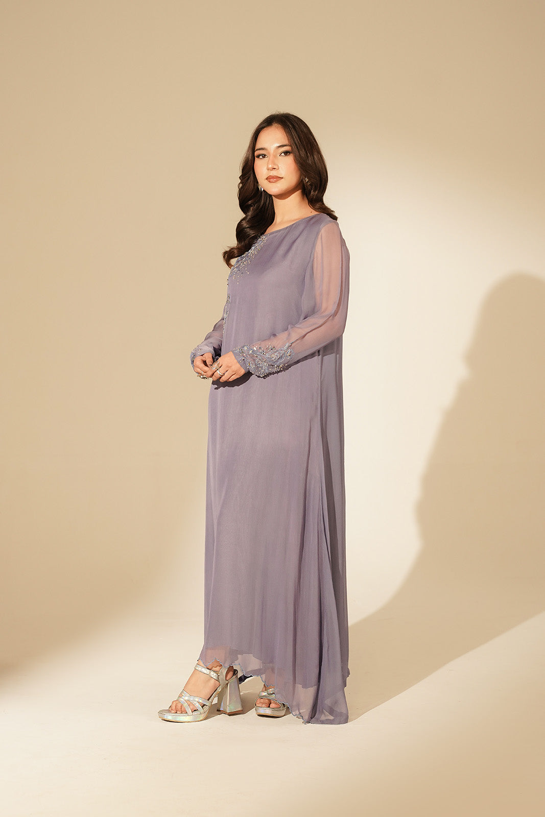 1 Piece Chiffon Embroidered Dress (FS0139)