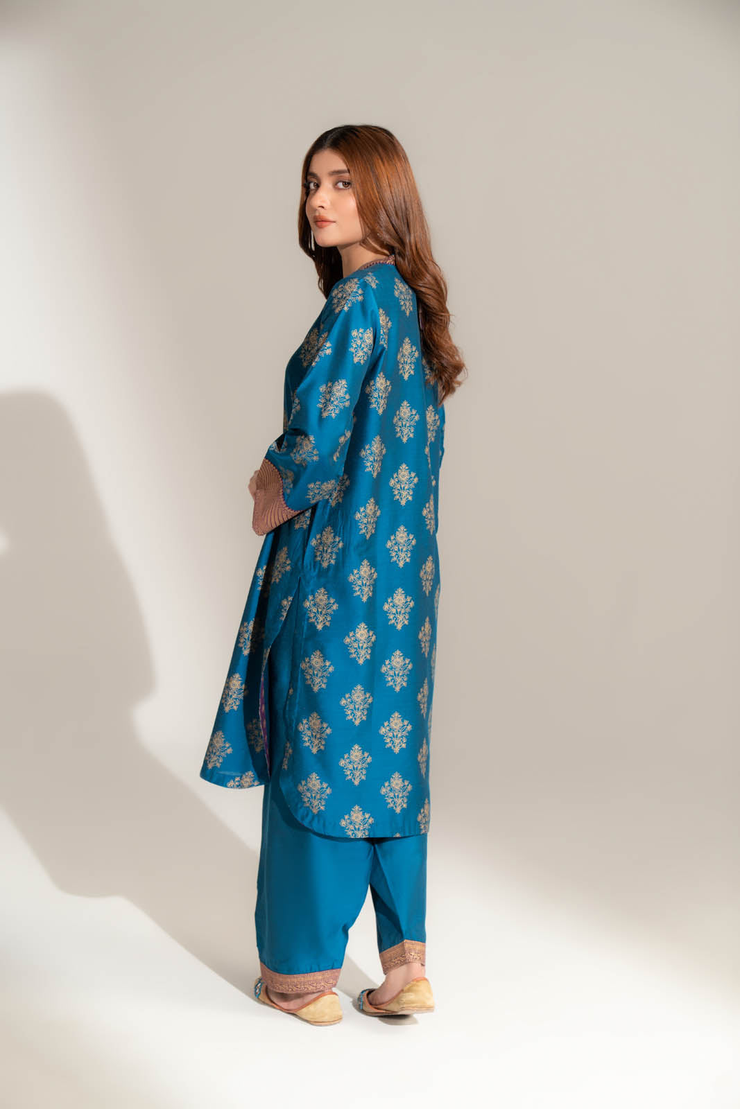 2 Piece Printed Cotton Silk Printed Suit (FS0146)