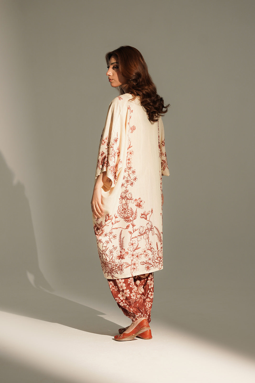 2 Piece Printed Raw Silk Printed Suit (FS0148)