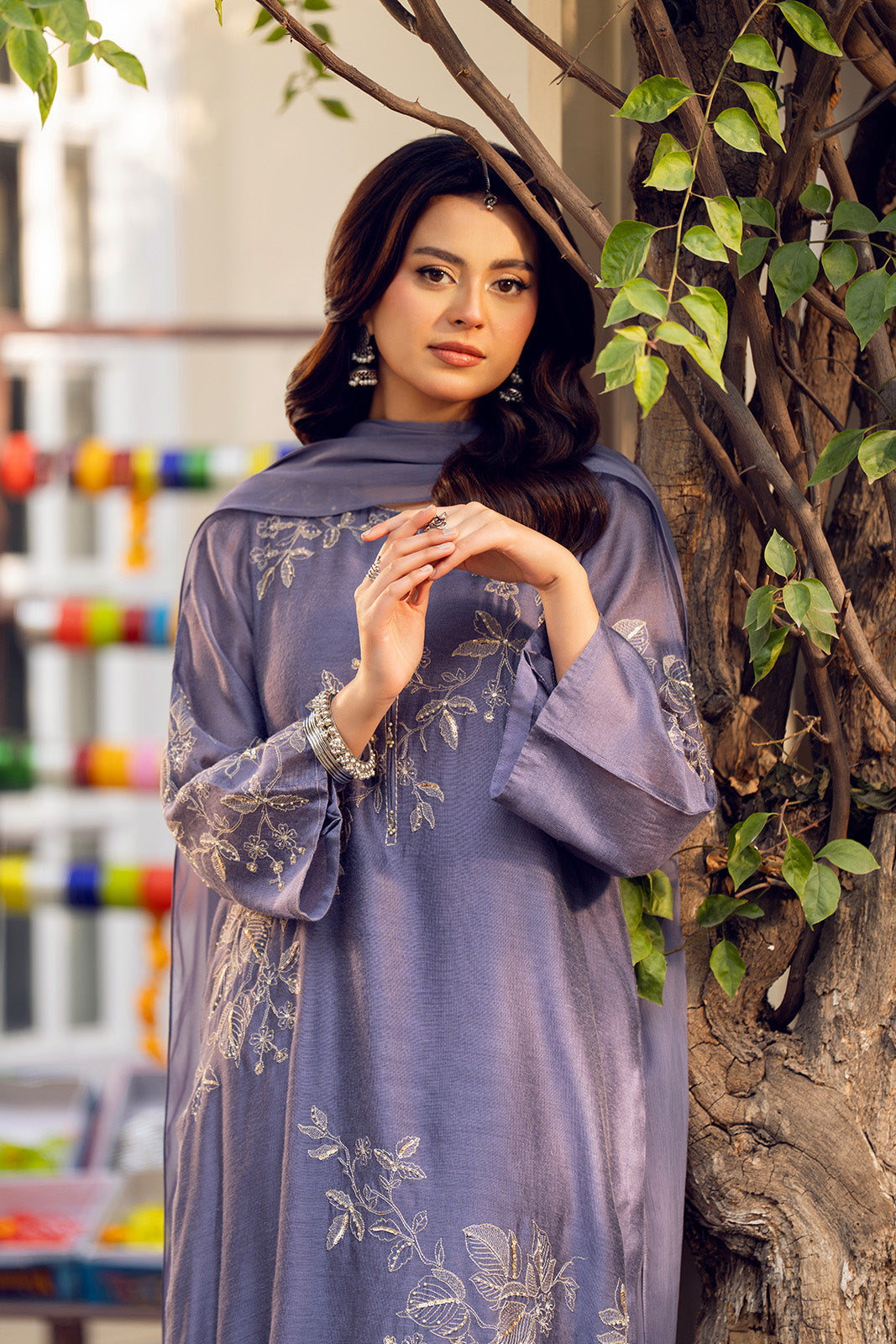 3 Piece Viscose Khaddi Net Embroidered Suit (FS0151)