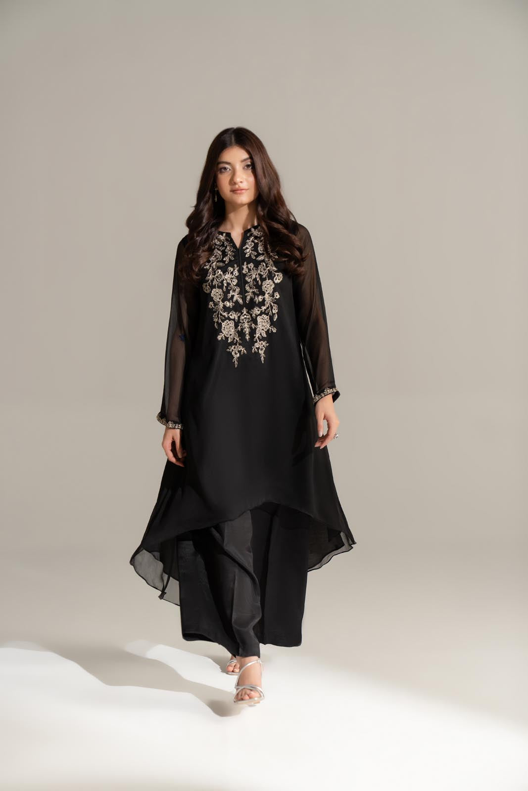 1 Piece Chiffon Embroidered Tunic/Shirt (FS0167)