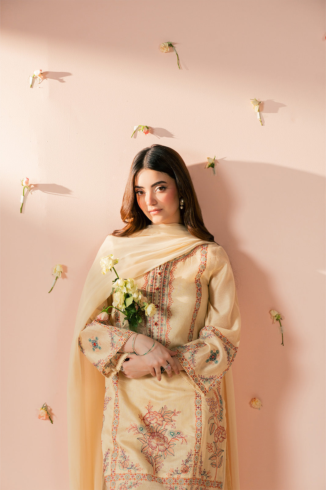 3 Piece Viscose Khadi Net Embroidered Suit (FS0181)