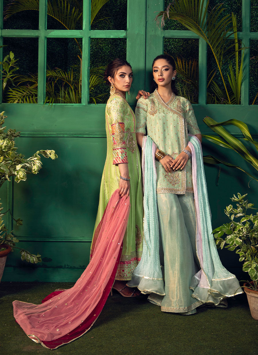 MehrNaz Mint front open kalidaar - FTA-FSP22-04