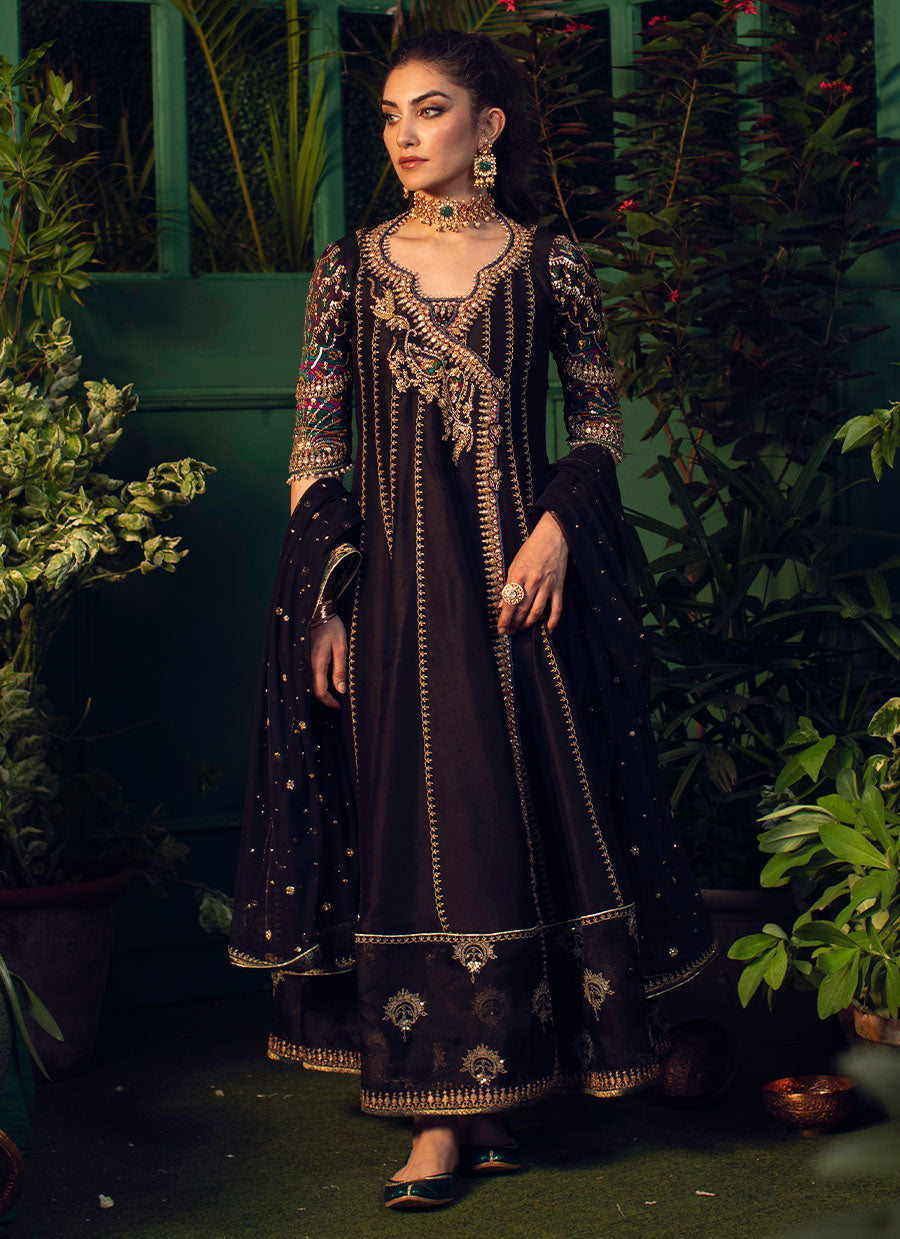 Veera Black Kalidaar Angarkha With Sequence Dupatta - FTA-FSP22-19