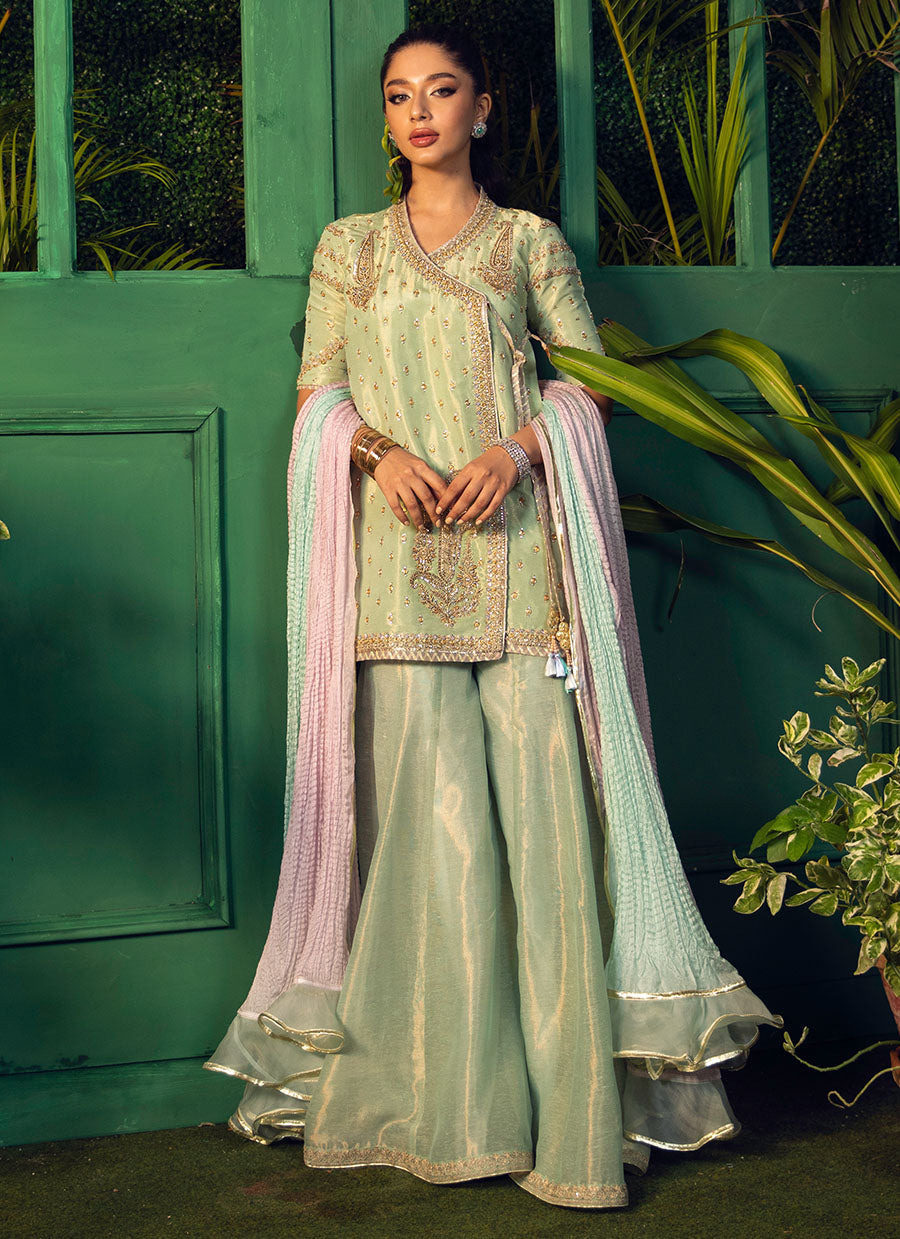 Dana Aqua Wrap with Dupatta - FTA-FSP22-20