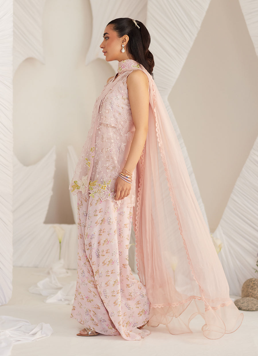 Kyma Blush Organza Jacket and Dupatta
