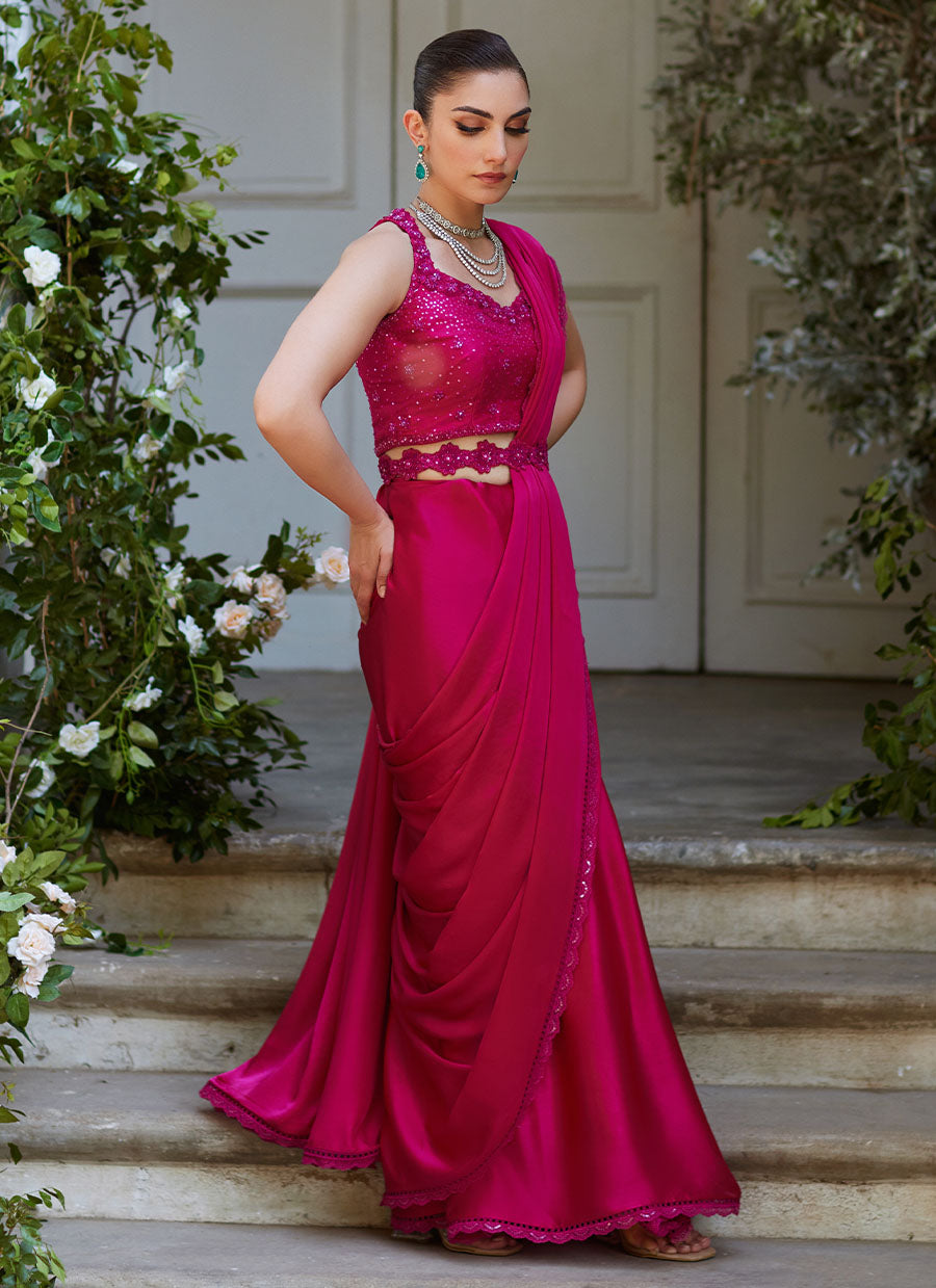 Vezeen Magenta Saree