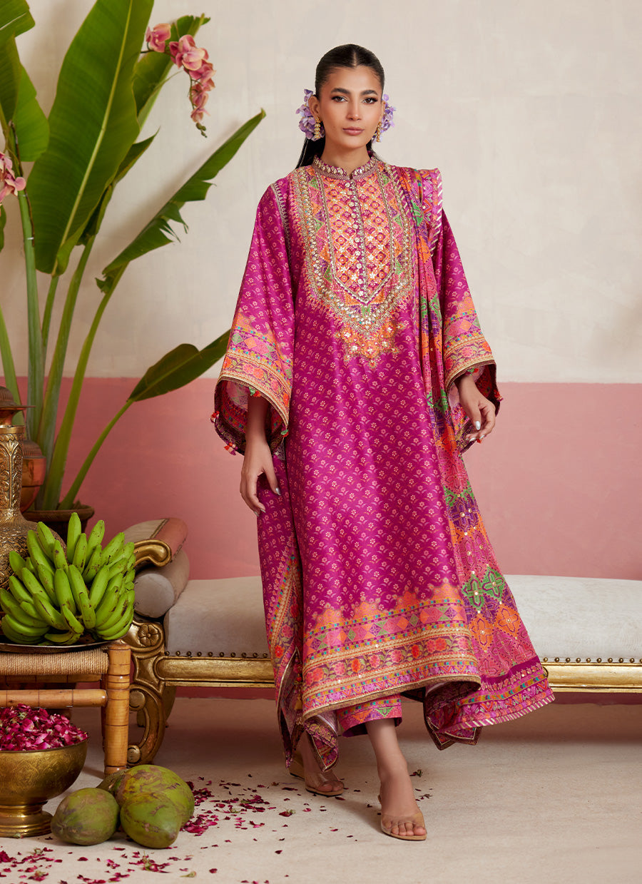 Adena Fuschia Shirt And Dupatta