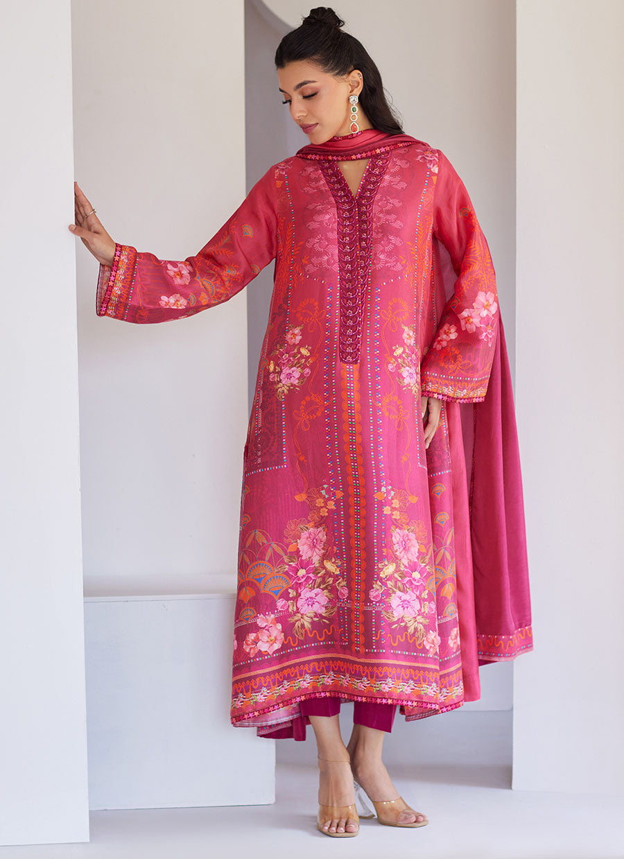 Alira Crimson Shirt and Dupatta