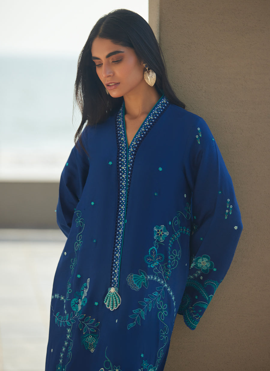 Liri Ink Blue Kaftan