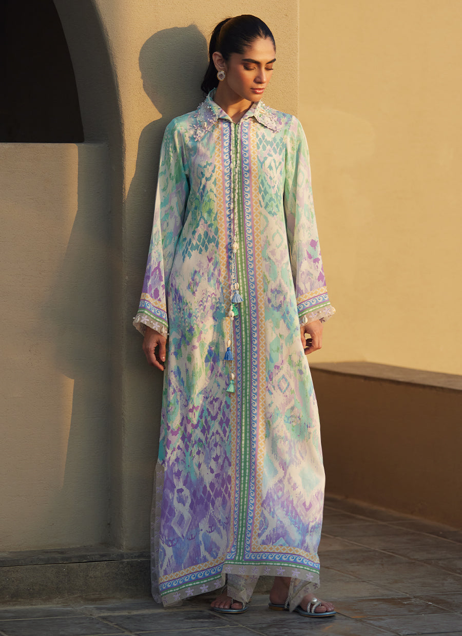 Marisol Ikkat Crepe Kaftan