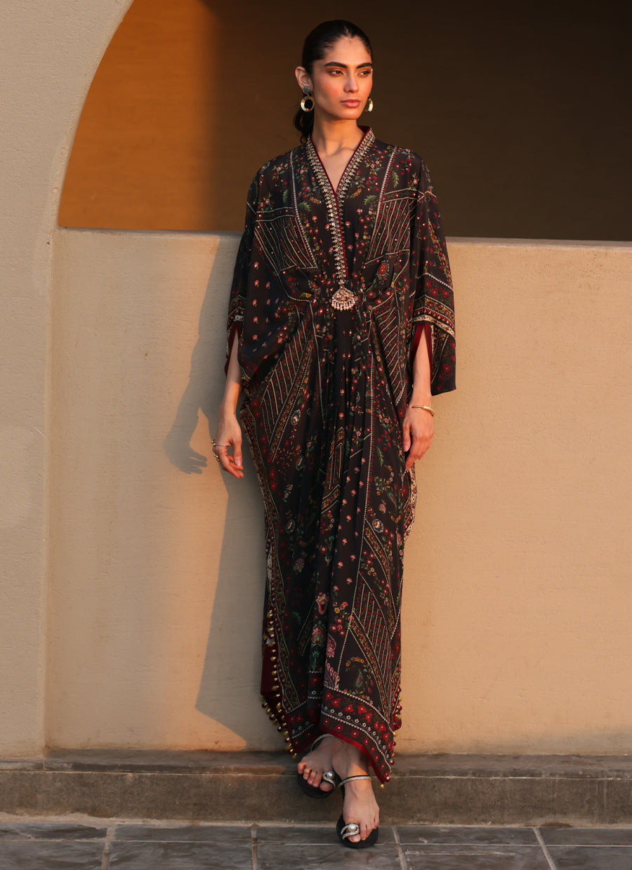 Neroli Onyx Crepe Kaftan