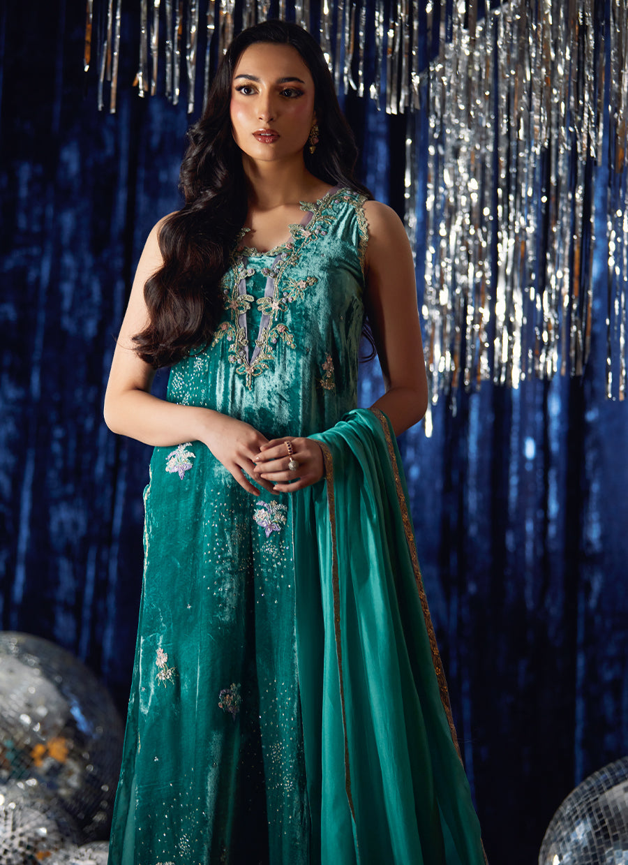 Ansy Aqua Shirt And Dupatta - FTAVF25-04