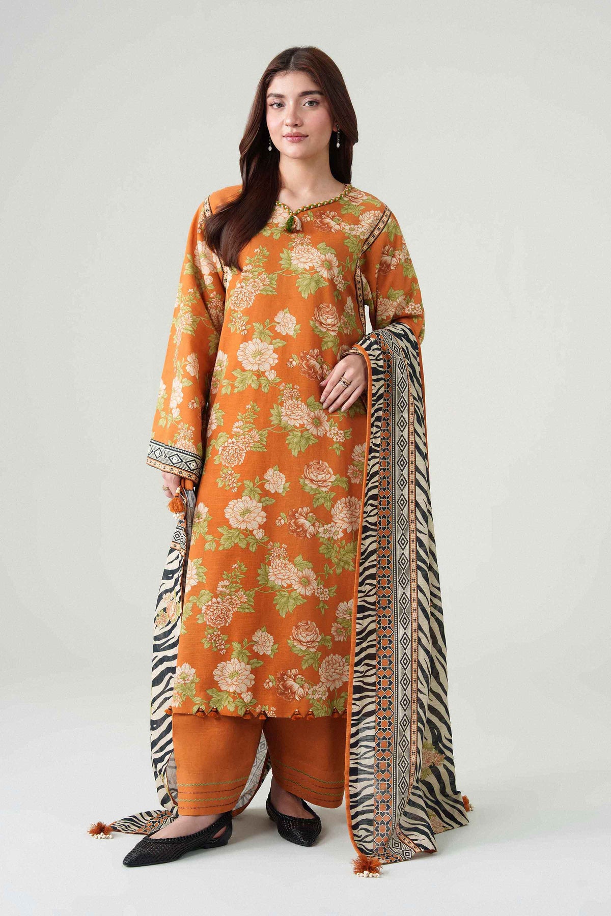3 Piece - Dyed Printed Loose Fabric - 42604074