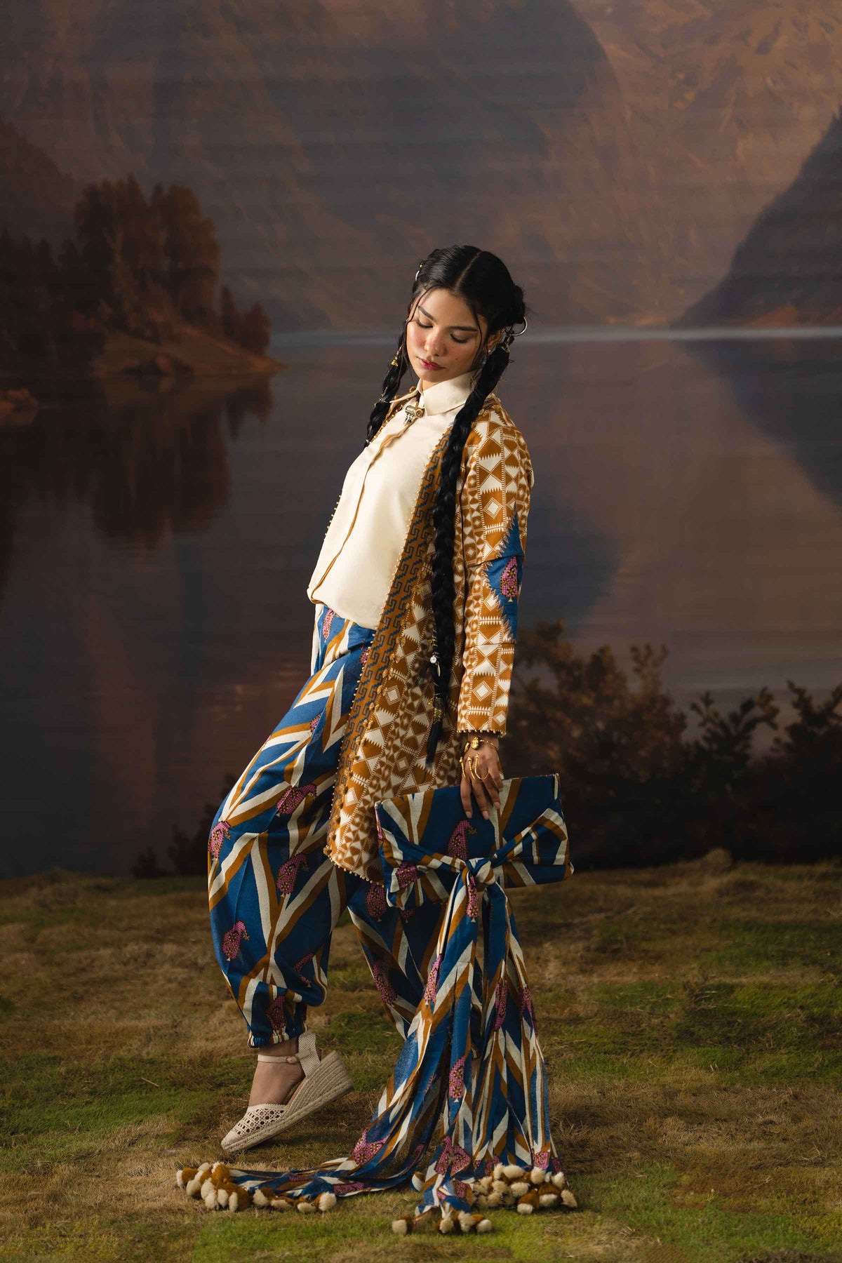 3 Piece - Dyed Printed Loose Fabric - 42604075