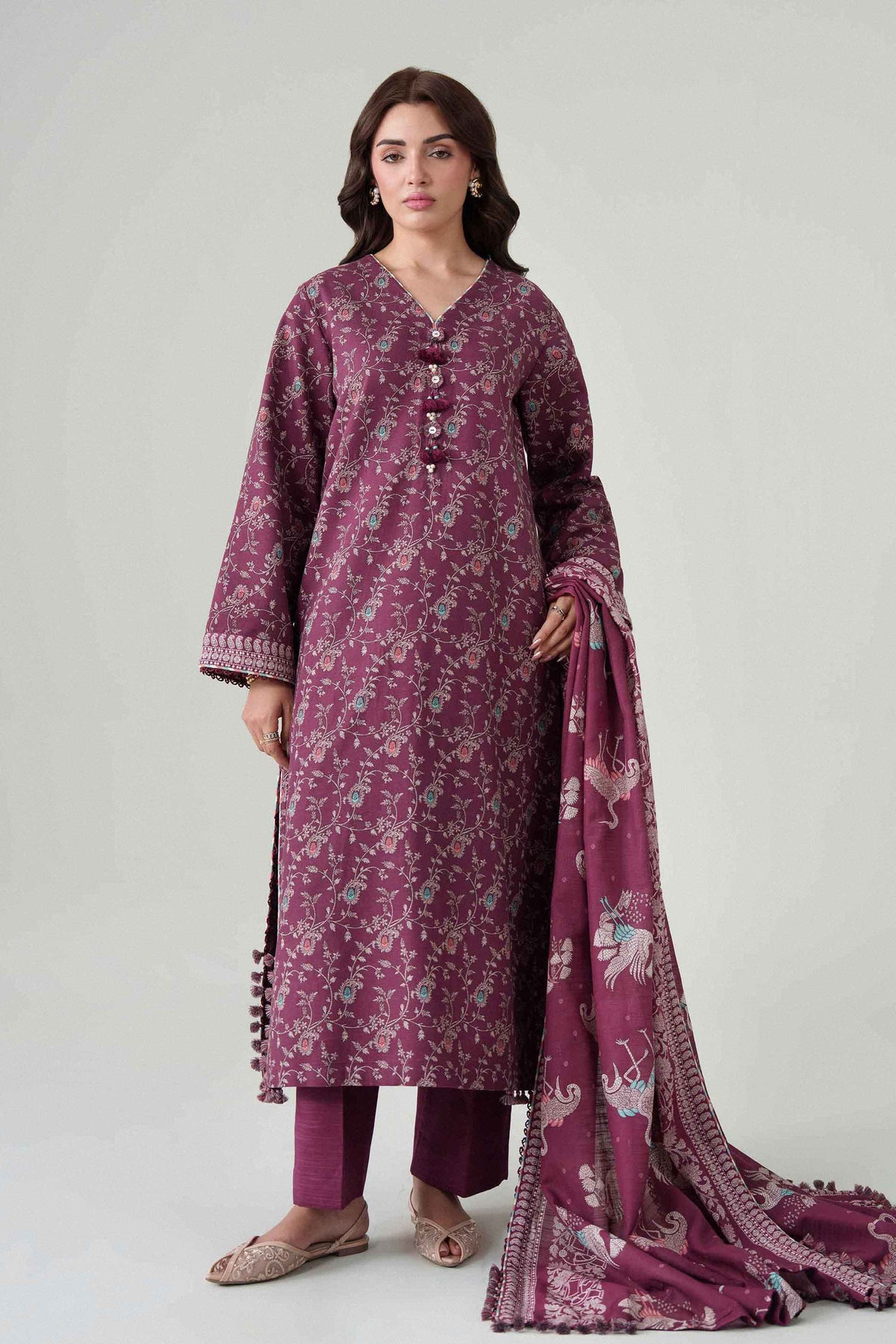 3 Piece - Dyed Printed Loose Fabric - 42604085